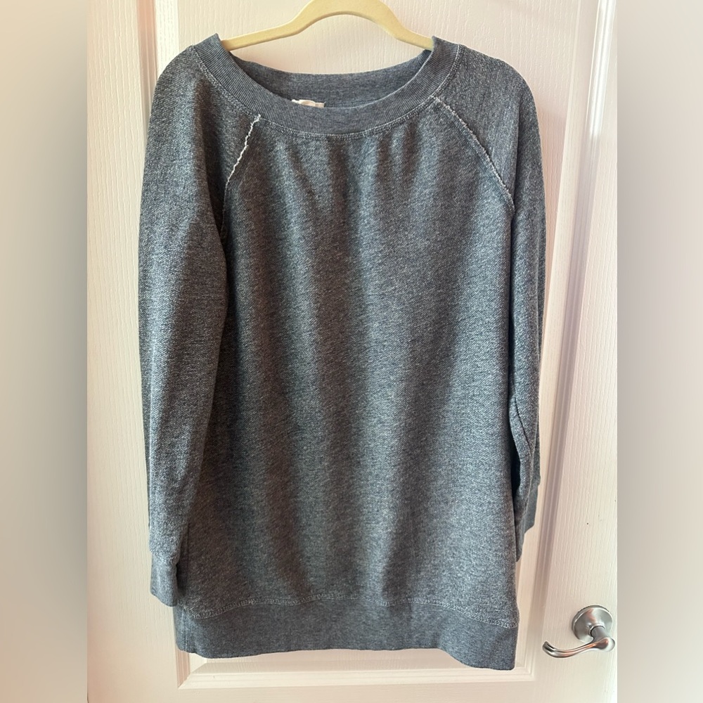 Caslon | Heathered Blue Tunic Sweatshirt size L